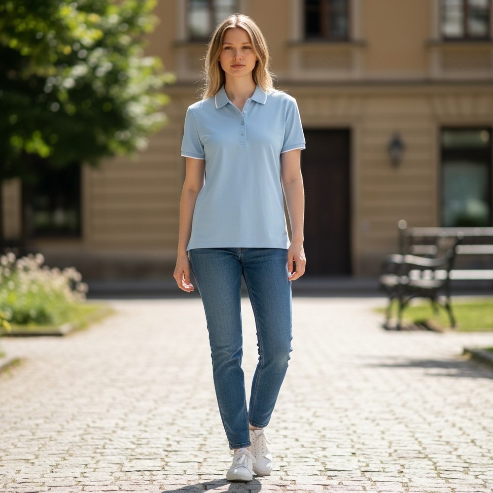 CALIA Golf Polo Shirt Women's XXL Light Blue Ribbed Short Sleeve Preppy New